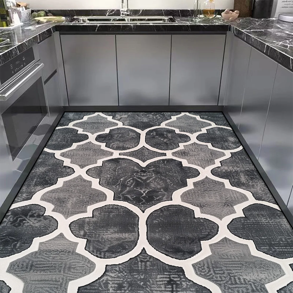 Modern Simple Kitchen Carpet Anti Slip and Water Absorption Kitchen Mat Large Area Rug for Dining Room Home Entrance Alfombra 러그 4