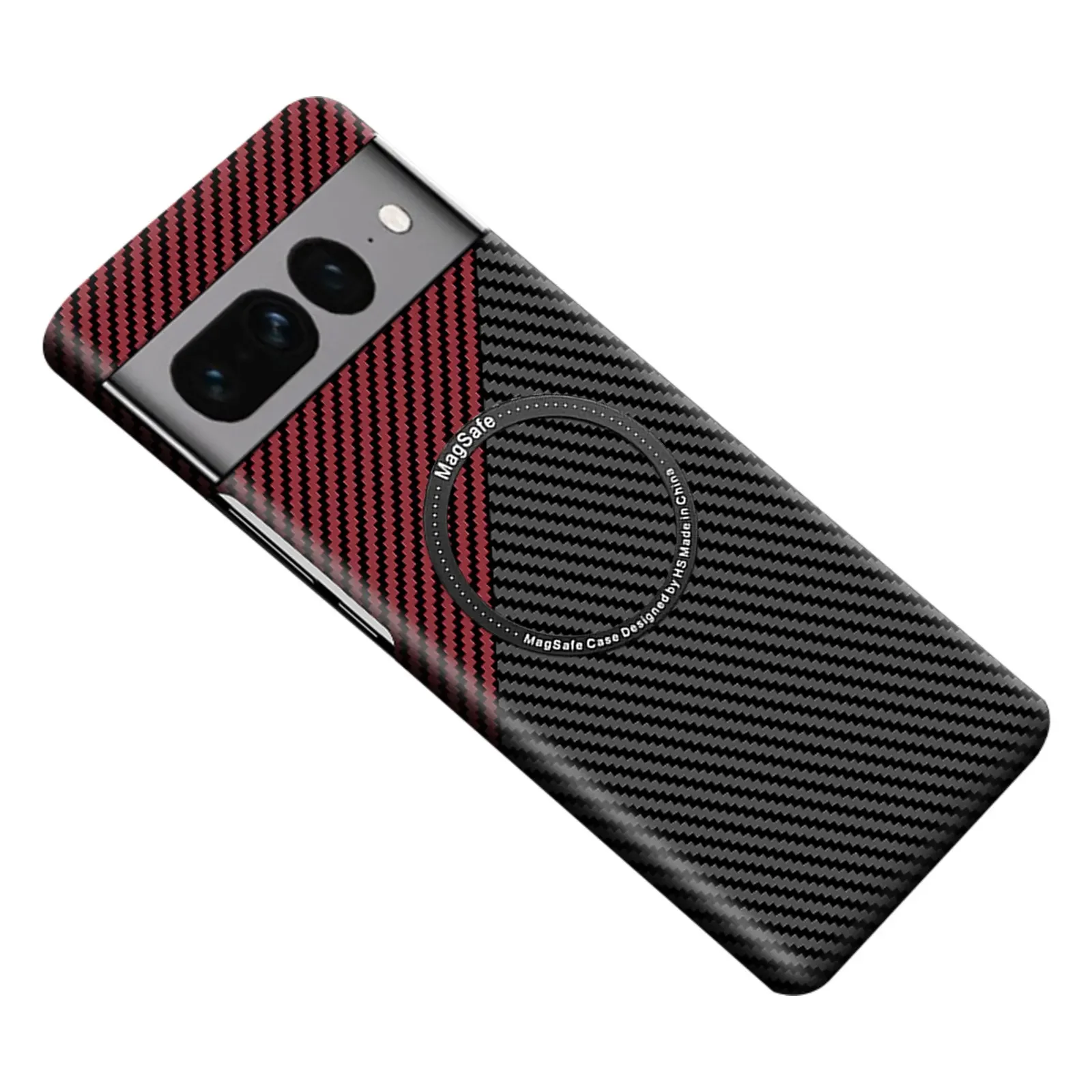 Luxury Carbon Fiber Texture Magnetic Ultra Slim Matte Case with MagSafe Ring Armor Cover