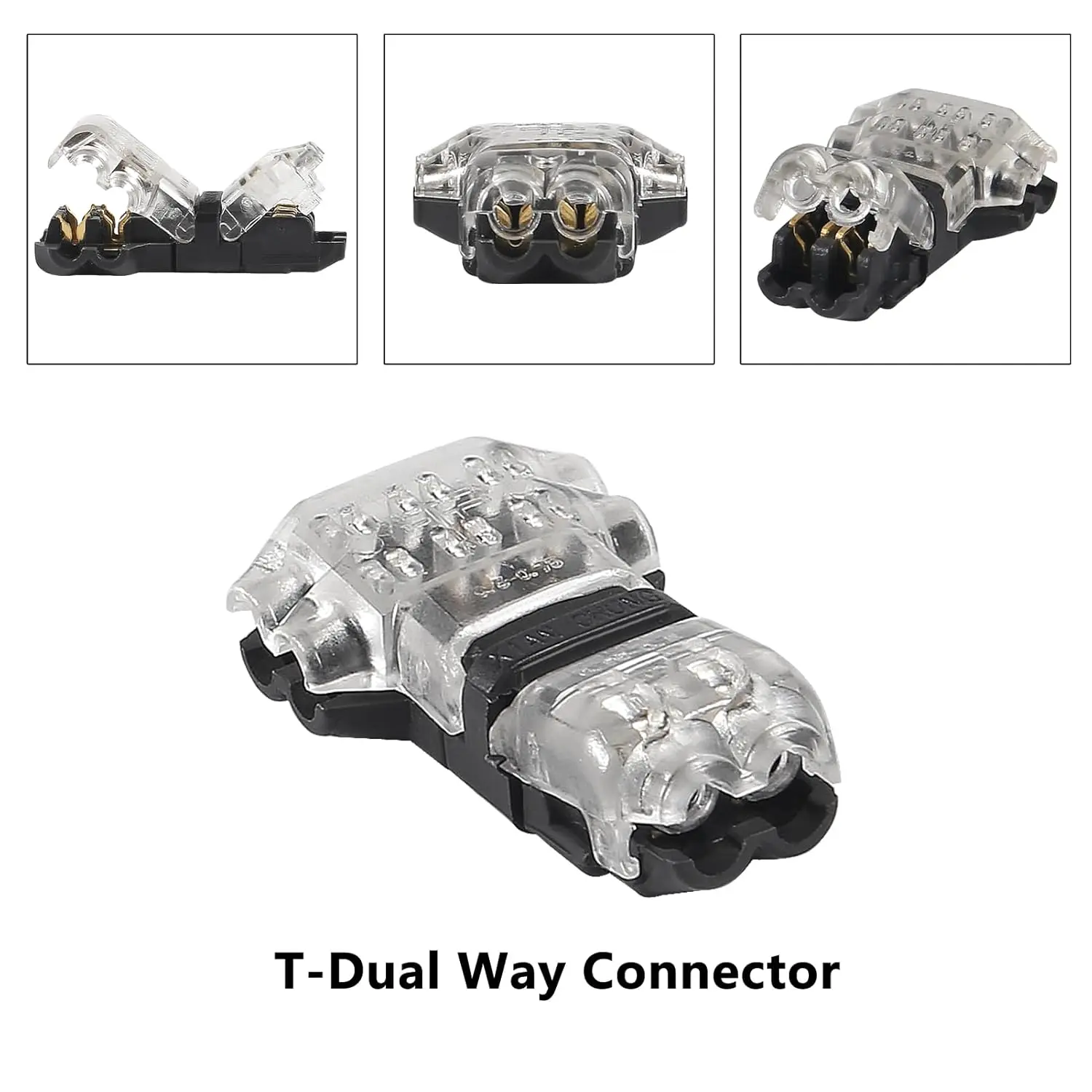 Wire Connectors Low Voltage Solid Connection T Tap Connectors T Type 2 Pins Splice 10PCS wire connectors