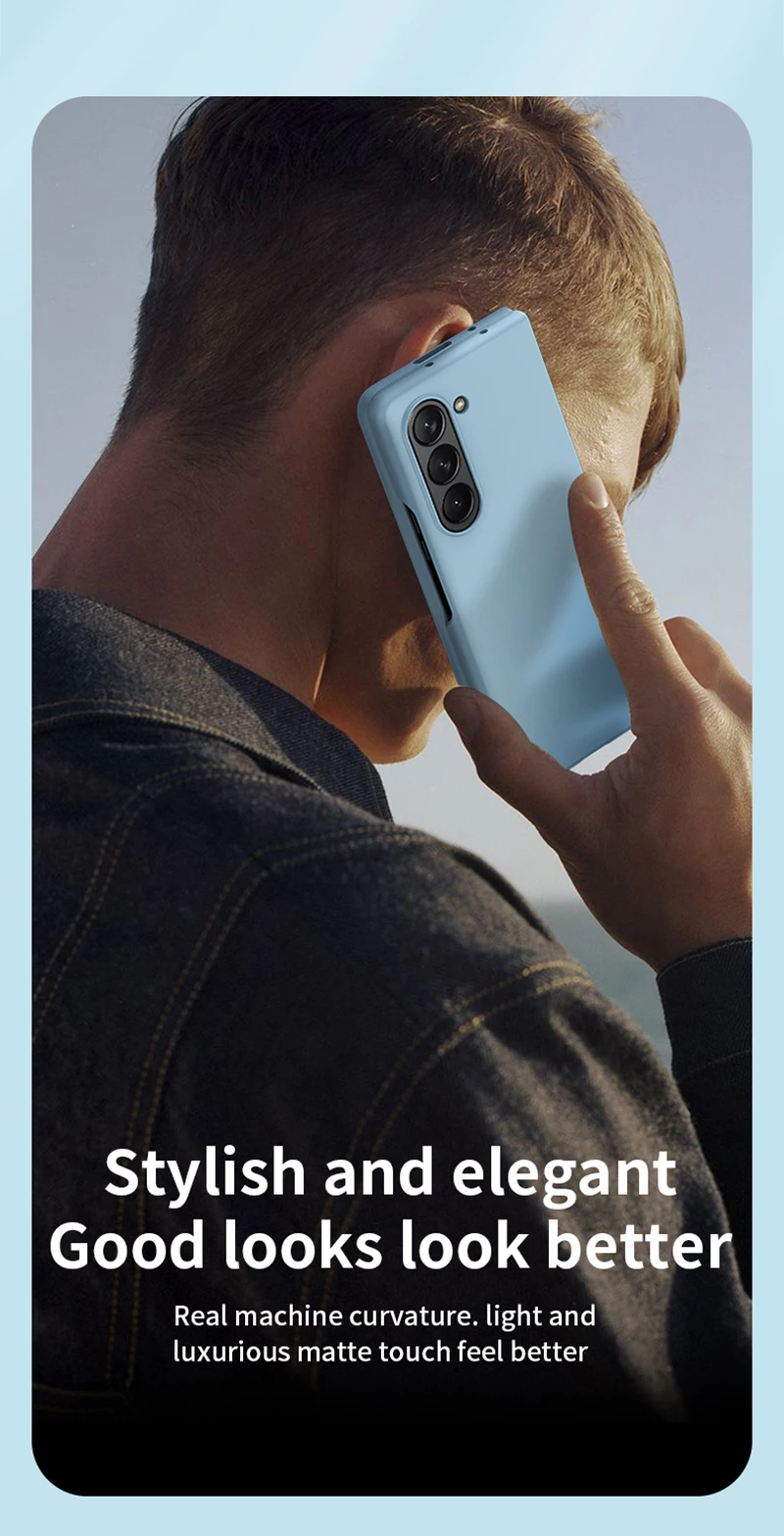 Handyhülle für Samsung Galaxy Z Fold 5 5G mit Frontglas-Schutz-Kunststoffabdeckung_voghion.com