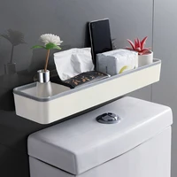 Toilet Bathroom Storage Cabinet Rack Wall Hanging Hole Free Multifunctional Artifact Above Toilet Rack White Shelf Organizer 1