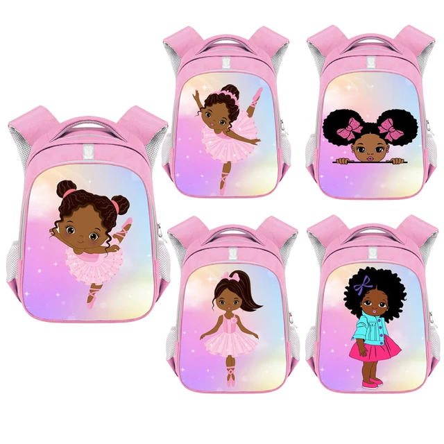 Afro African Beauty Black Princess Black Girls Backpacks Lunch Box Pencil  Case