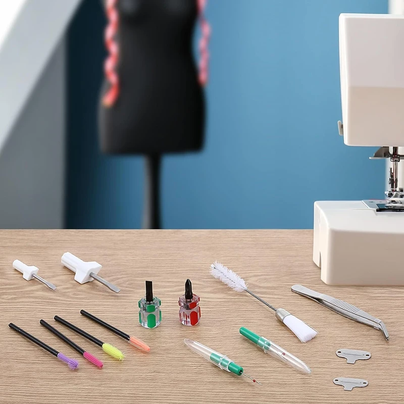 14 Pieces Sewing Machine Cleaning Kit, Screwdriver, Seam Rippers, Silicone Brush For Repair And Cleaning Machine Sewing