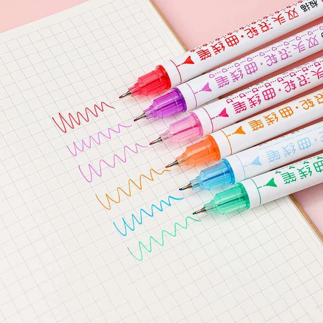 2 Pcs, Highlighter Pens, Marker Pen, Fluorescent Pens, Kawaii Stationary,  Stamp Pens, Sign Pen, Fluorescent Colors, Planner Pen, Star Shaped 