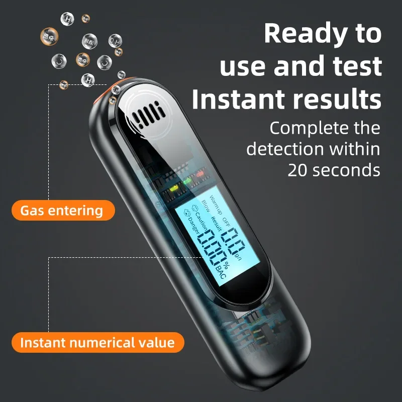 LED display automatic alcohol tester rechargeable breathalyzer