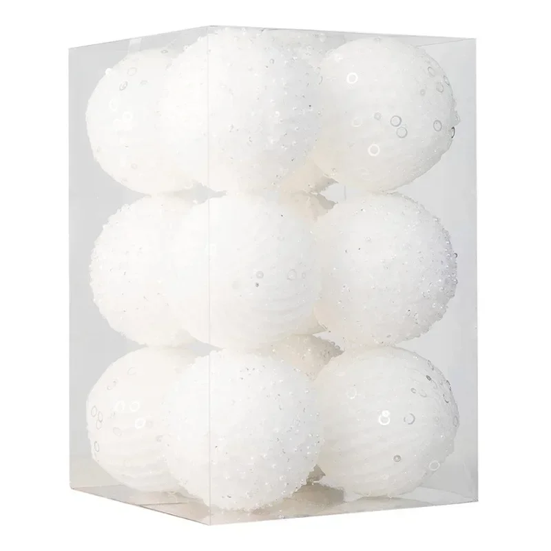 Adornos de bolas de Navidad de 10/8 cm, irrompibles, para árbol de Navidad, bodas, fiestas, decoración navideña, 12/6 unidades