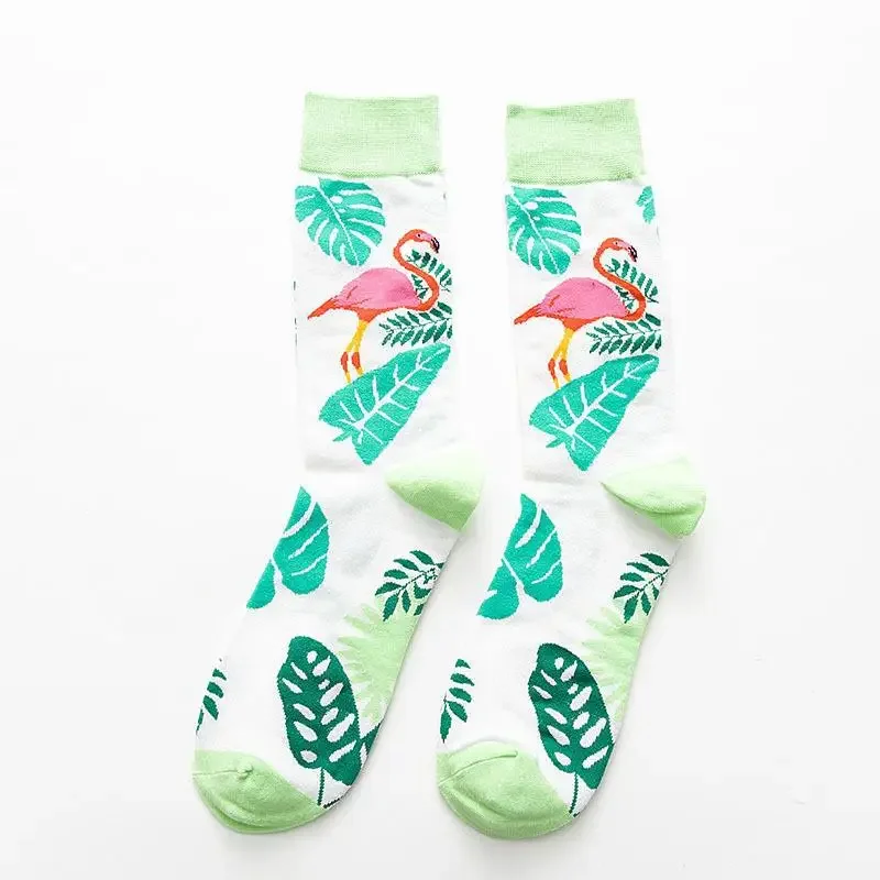 Fashion Wild Animals Tiger KingKong Flamingo Unisex Men Happy Socks Street Skateboard Harajuku Funny Boys Male Cotton Sox 4
