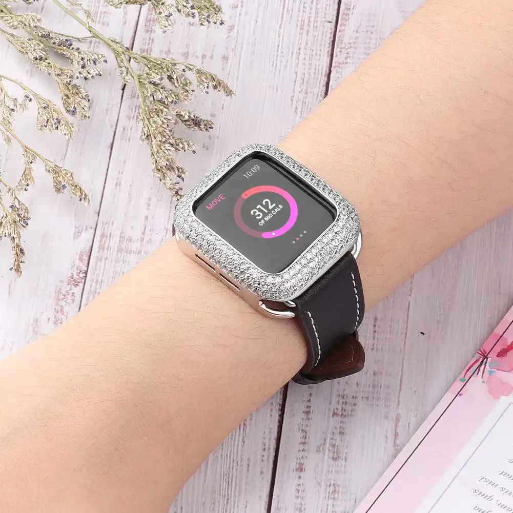 Metal Case For Apple watch case 45mm 44mm 41mm 40mm Series 8 7 6 5 4 SE Luxury diamond protective cover iWatch 3 42mm 38mm shell