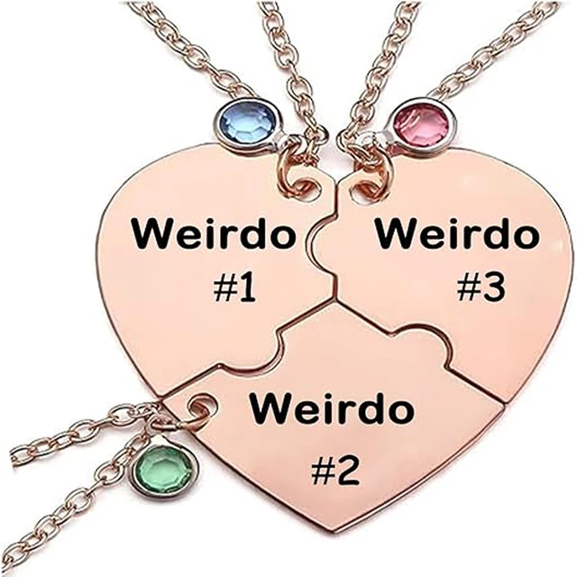 た*こ様 WEIRDO necklace Amazon.com: SAMIQU Weirdo 1/2/3 Necklace,Heart BFF Necklace for 3