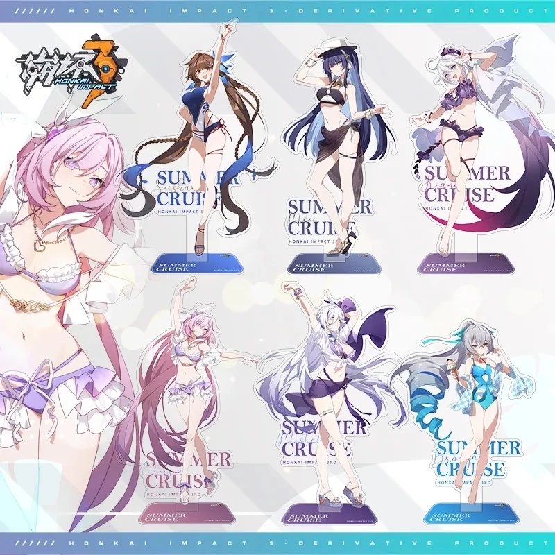 

Honkai Impact 3rd Cosplay Figure SUMMER CRUISE Stand Misteln Elysia Kiana Bronya Mei Sushang Acrylic Statue Anime Xmas Gift