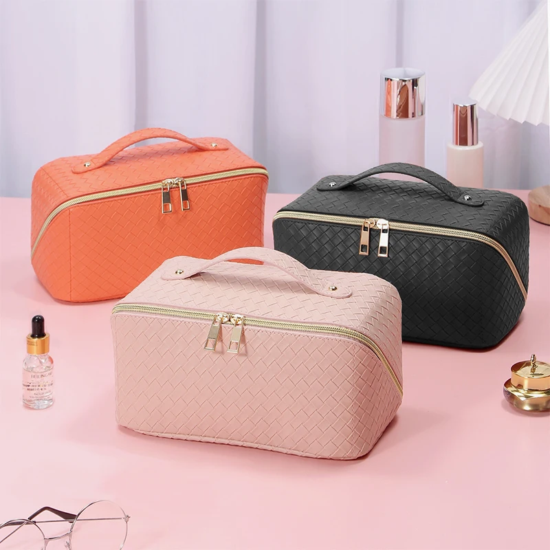 

Portable Travel Makeup Pouch Fashion Pu Toiletry Bags Multifunction Women Handbag Organize 2022 New Large Capacity Cosmetic Bag