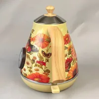 Bouilloire électrique avec décalcomanie de peinture rétro 1,7 l, eau bouillante avec thermomètre, mise hors tension automatique, théière en acier inoxydable 304 1850W 4