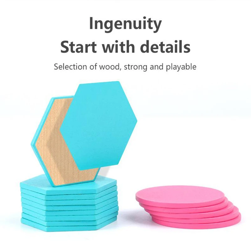 Wooden Jigsaw Puzzle Set Colorful Creative Tangram Baby Montessori 3D Educational Toys Kids Children Learning 180PCS 4