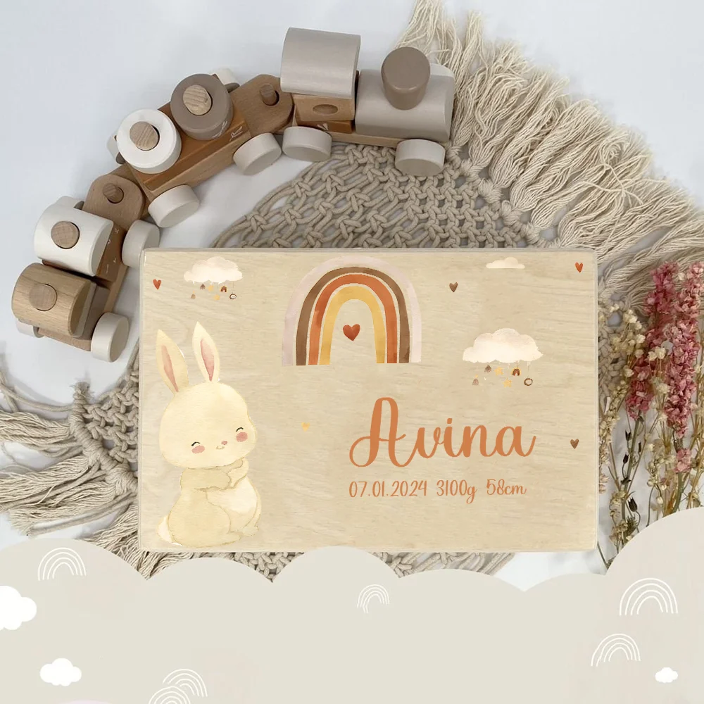 Personalized Baby Memory Box Baby Gift Birth Wooden Storage Memory Boxes Newborn Baptism Gifts Infant Keepsake wooden storage box wooden memorial box baby memory box