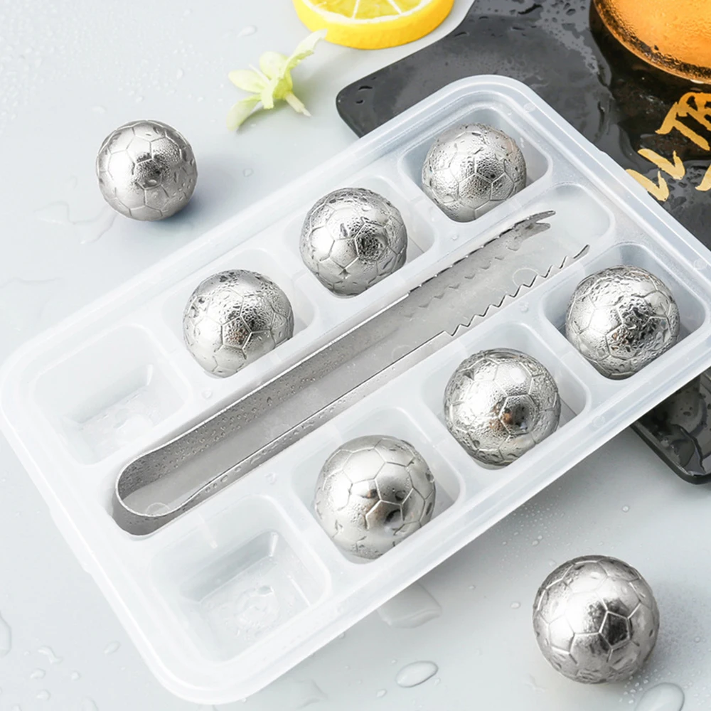 Food Grade Stones For Wine Beer 304Stainless Steel Ice Cubes Reusable Chilling Ice Hockey Home Bar Kitchen Supplies