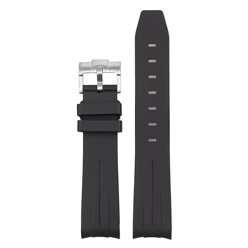 Silicone Diving Sport Watch Band - Curved End TPU Rubber Strap 20mm