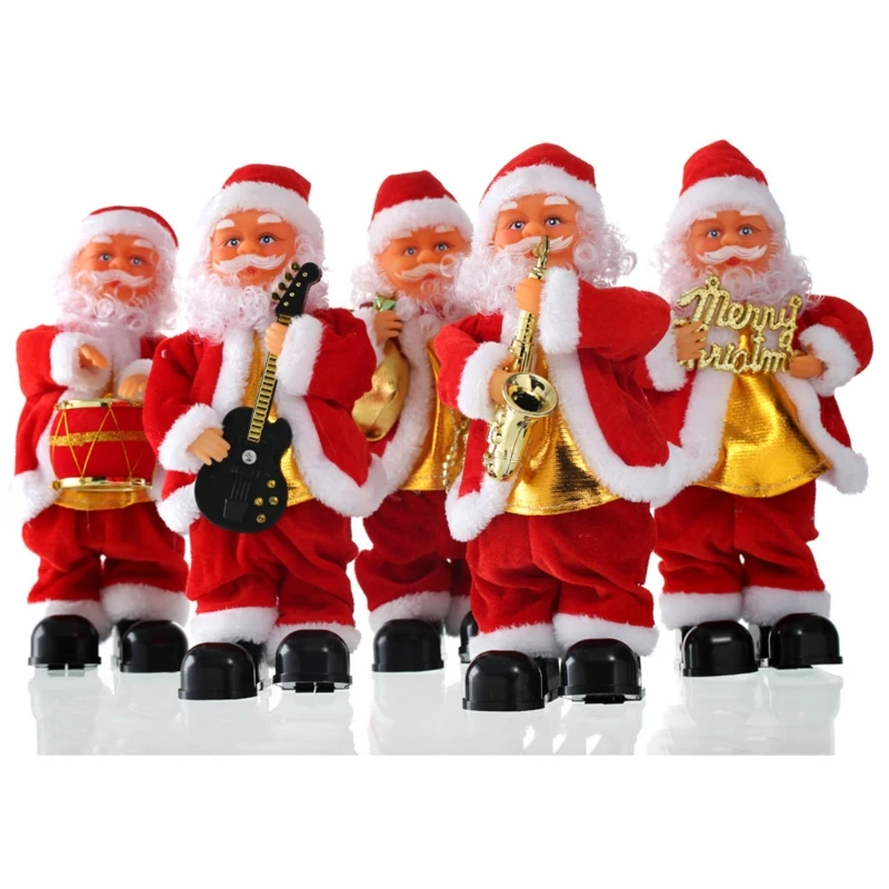 

Santa Claus Doll Musical Toy Figure Miniature Electric Toy Christmas Home Decoration Lovely Desk Ornament Gift
