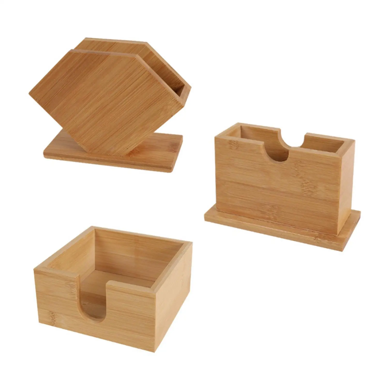 Bamboo Napkin Holder Toilet Paper Storage Holder for Restaurant Car Home 3