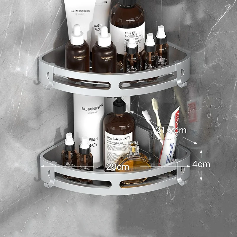 Dušo šampūno laikiklis Vonios lentynos Tualetas Oragnizer stovas Kampinis laikymo lentynas Vonios kambario priedų rinkinys Pakabinamos lentynos