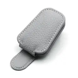 Sleek Magnetic Car Visor Sunglasses and Card Holder (Gray)