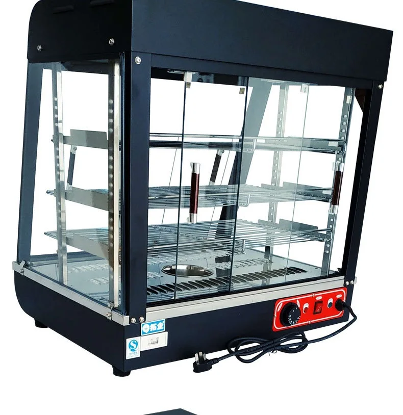 Commercial Hamburger Warming Cabinet Drawer Display Cabinet Constant Temperature Heating Warm Arc Double Door Equipment 2