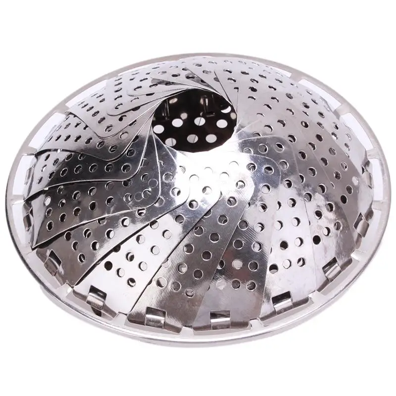 Stainless Steel Multifunctional Steamer Plate Retractable Folding Steaming Fruit Plate Disk
