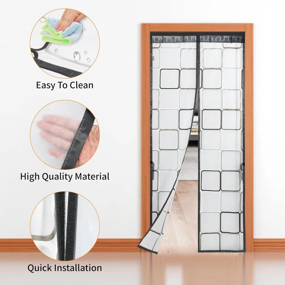 Thermal insulation door curtain - magnetic warm for winter door wind and cold suitable for air-conditioned rooms 3