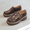 retro brogue women's shoes thick bottom Japanese Mary Jane single shoes cute big head jk small leather shoes 6