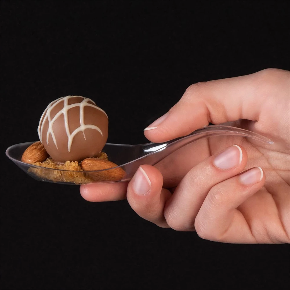 Appetizer Spoons-Tasting Spoons -50 count- Disposable Clear Plastic-Ideal for Appetizers, Desserts, Dips, Sauces and More!