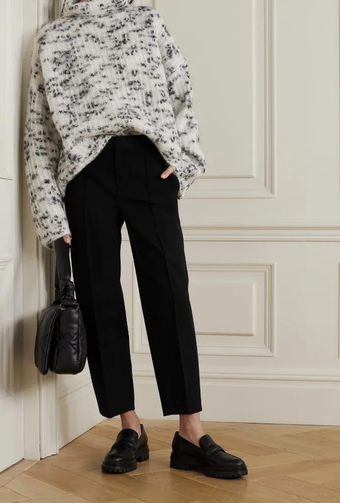 

2023 Spring New Mid Waist Elastic Loose Tapered Pants Women's Suit Pants Commuting Office Trousers for Ladies Clothes
