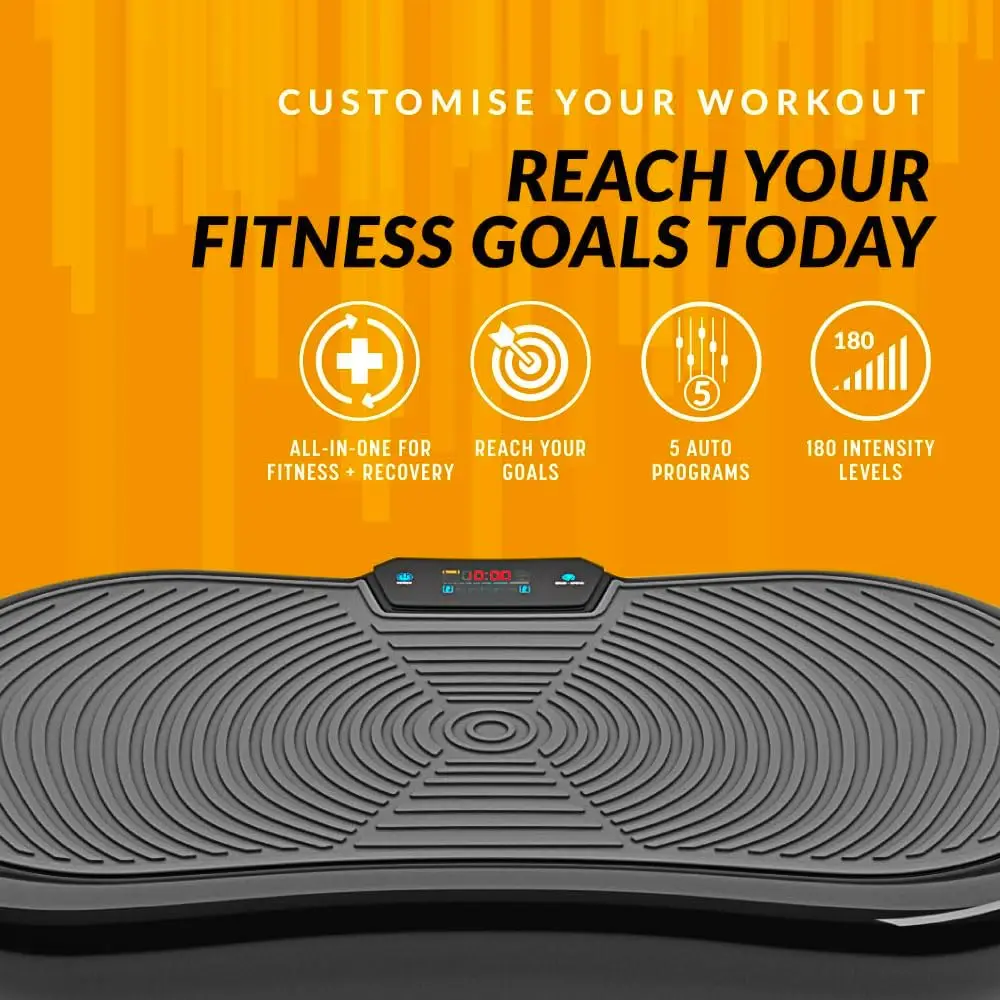 Fitness Ultra Slim and Premium 3D Power Vibration Plate-5 Programs + 180 Levels-Noiseless