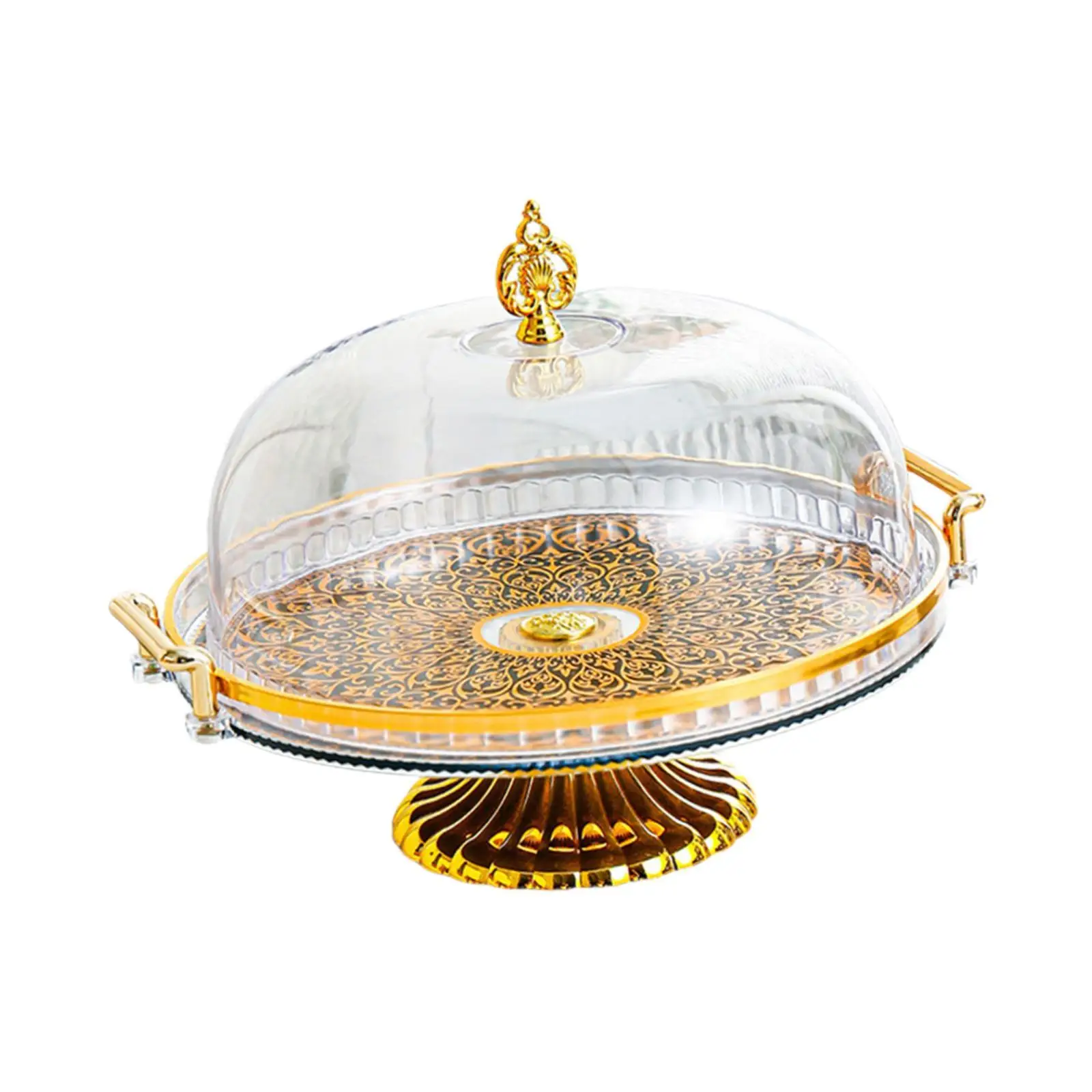 Decorative Kitchen Platter with Lid Cupcake Candy Display Tray Multifunctional Salad Bowl Cake Stand for Candy Cupcake Muffins