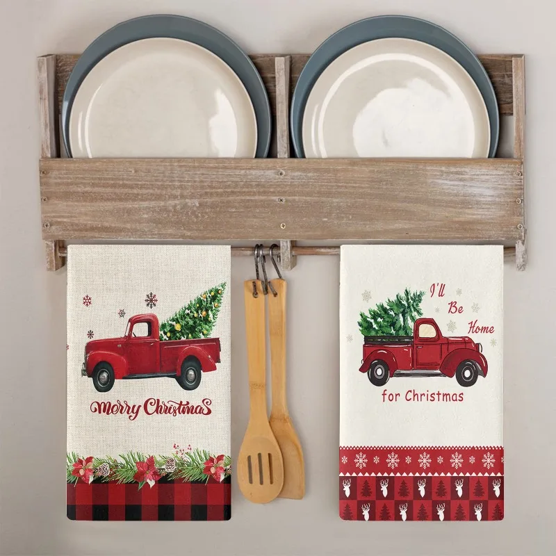 

Durable Christmas Kitchen Dishcloth Towel Decorative Quick-drying Christmas Cute Snowman Dish Cloth Hand Towel Kitchen Cleaning