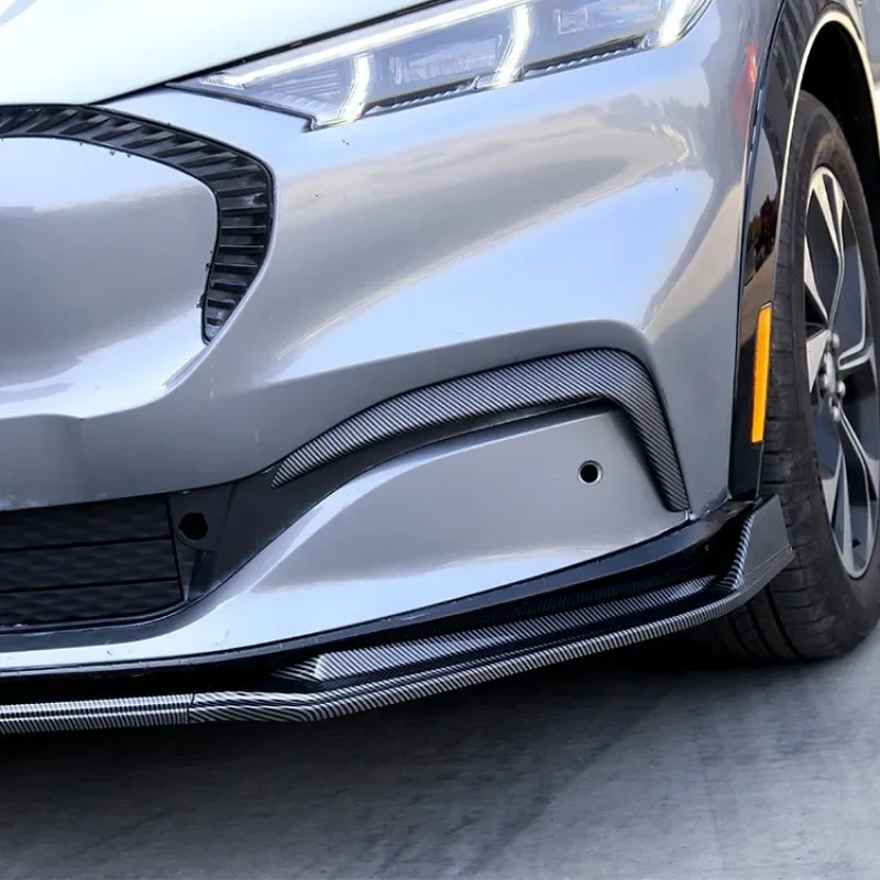 Per Ford Mustang Mach-E 2023 Paraurti Anteriore Spoiler Lip Splitter Mento Lip Gloss Nero Kit Corpo Inferiore Trim Guard Plate Blade