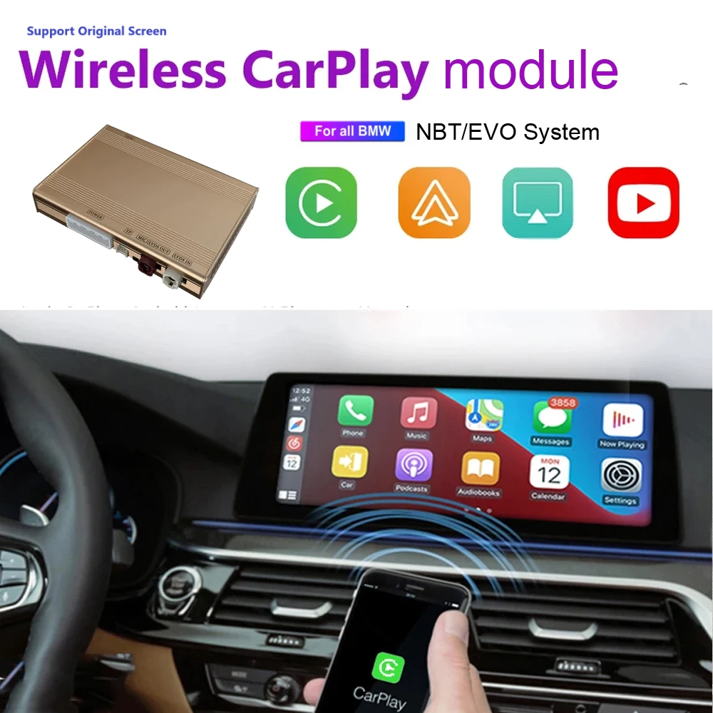 

Wireless Carplay Interface For BMW NBT F20 F21 F23 F30 F31 F32 F33 F34 F36 F10 F11 F01 F48 F15 F56 F25 Android Auto Car Play