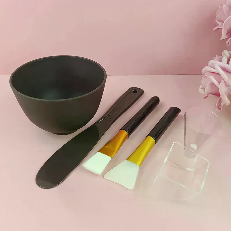 2/3/4/5 pezzi set per trucco viso per maschera ciotola per miscelazione ragazze kit di strumenti per la cura della pelle del viso forniture di bellezza per le donne - immagine 2