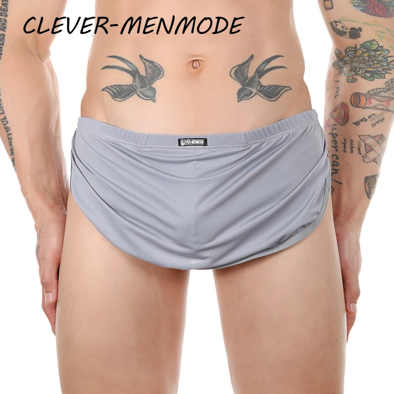 CLEVER-MENMODE Men's Sexy Boxer Shorts U Convex G String T Back Underwear Bulge Penis Pouch Arrow Pants Breathable Soft Thong