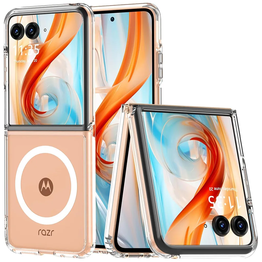 Transparent Magnetic Case with Soft Edge and Hard PC Cover