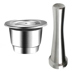 Refillable Coffee Capsule Stainless Steel  Reusable Nespresso with Coffee Tamper for Coffee Maker Filter Kitchen Gadget