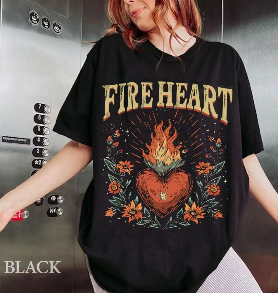 Throne of Glass Fireheart Shirt Throne of Glass T Shirts Print Fashion Women Streetwear Basic Leisure Loose Fit Top Tee Female 2