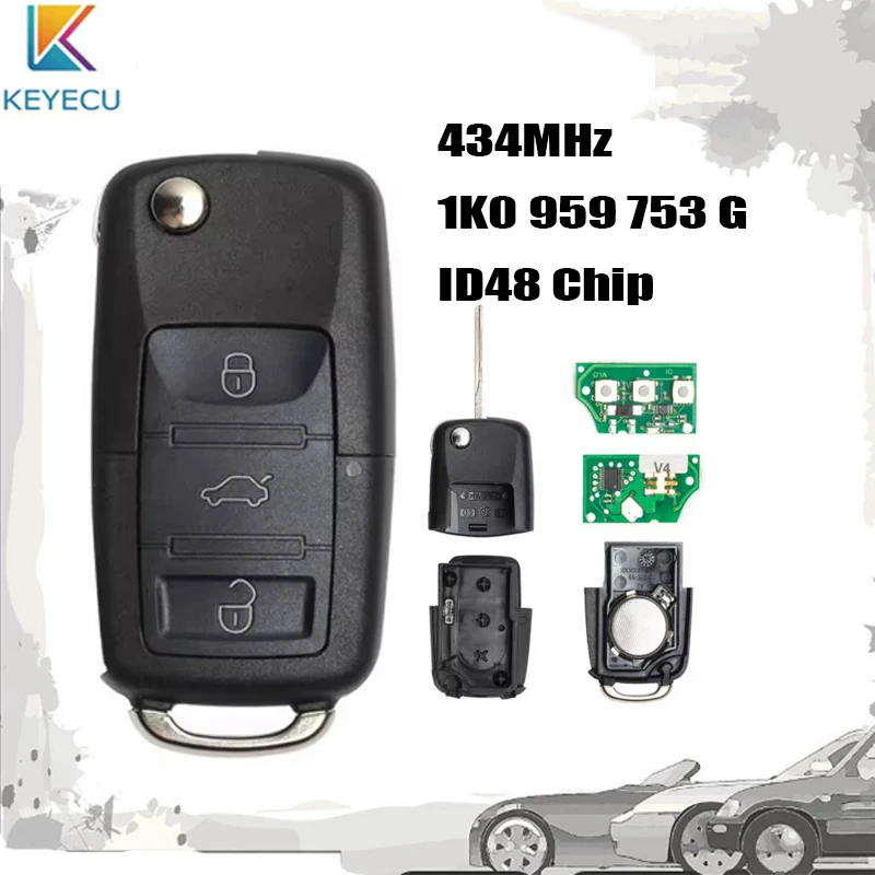Schlüsseltransponder ID48 Sendeeinheiten Schlüssel Transponder ID48 433, 92MHz Für VW Für VW SEAT SKODA Modelle