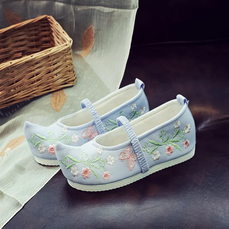 

Chinese Style Flat Bottomed Hanfu Bow Shoes Children's Ancient Style Ancient Head Up Ancient Embroidered Cloth Shoes