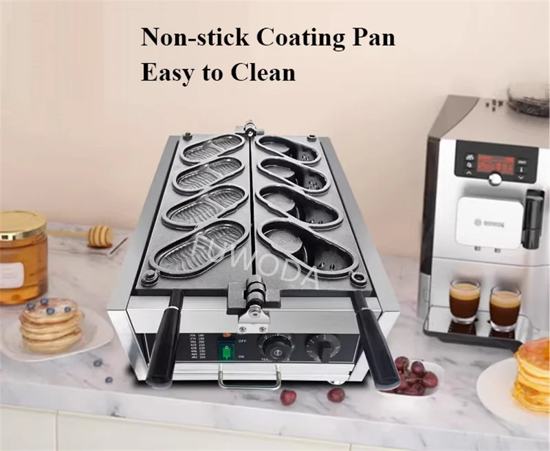 Electric Shoes Shape Waffle Making Machine Non-stick Coating 4pcs Shoe Shaped Bread Maker Baker Commercial Sdf5ee003ffc544c1858307909be6ca78m