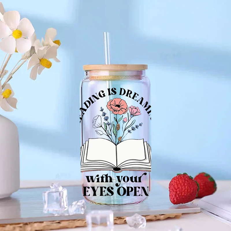 UV DTF Transfer Sticker Teacher for 16oz Libbey Glasses Wraps Bottles Cup Can DIY Waterproof Decals D12283