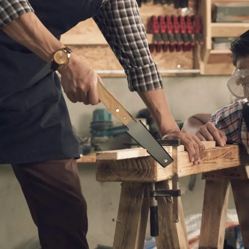 Hand Saw Non-slip Wooden Handle Pull Saw Flush Cut Flexible Handsaw Woodworking Cutting Tool
