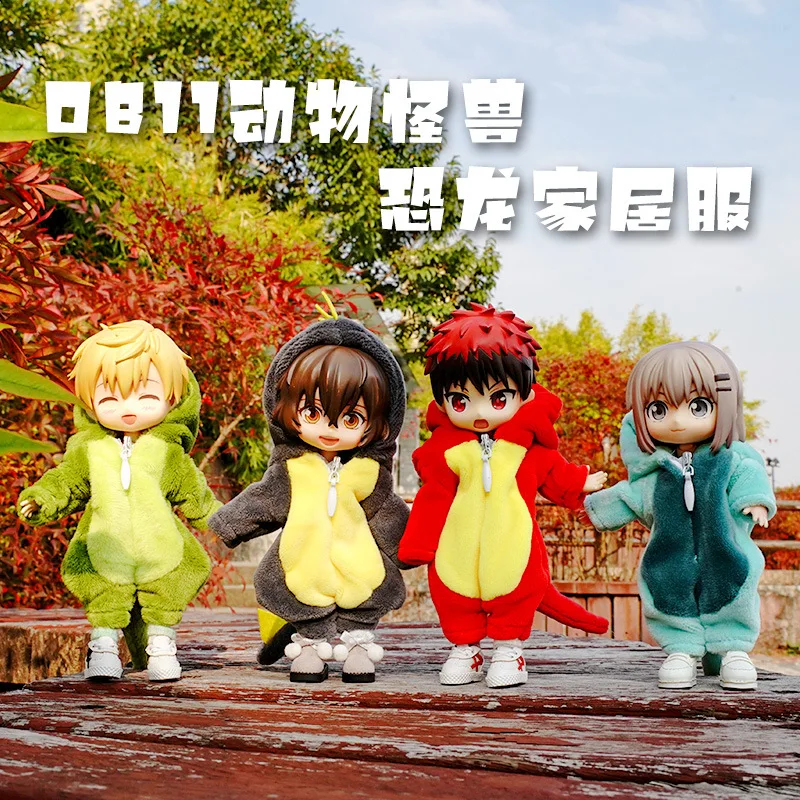 New Cute Dinosaur Animal Monster Doll Clothes For Ob11 obitsu 11 Molly Gsc 1/12 BJD Doll Accessories Clothing BJD Baby Clothes 4