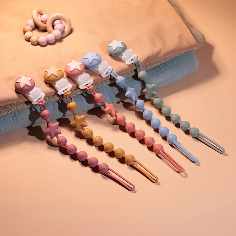 

Baby Silicone Pacifier Chain Clip Dummy Nipples Holder Clips Babies Teething Chain Toy Baby Accessories