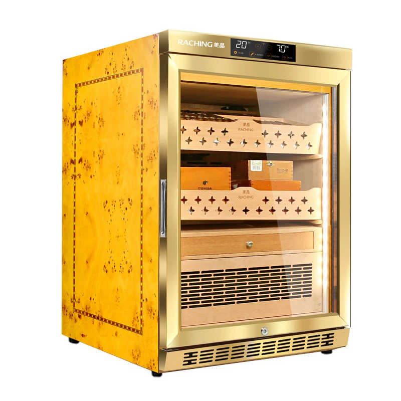 Compressor Spanish Cedar Electronic Humidor Fridge for Cigar Aging