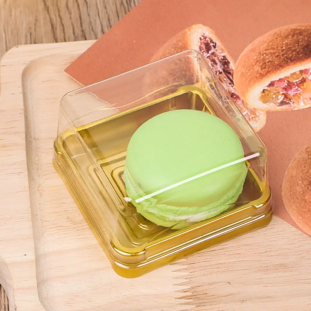 50 Stück Quadratische Plastik-Mondkuchenboxen, Eigelb-Puff-Behälter, Goldene Verpackungsbox, Mehrere Größen Mondkuchenbehälter – Detail 7