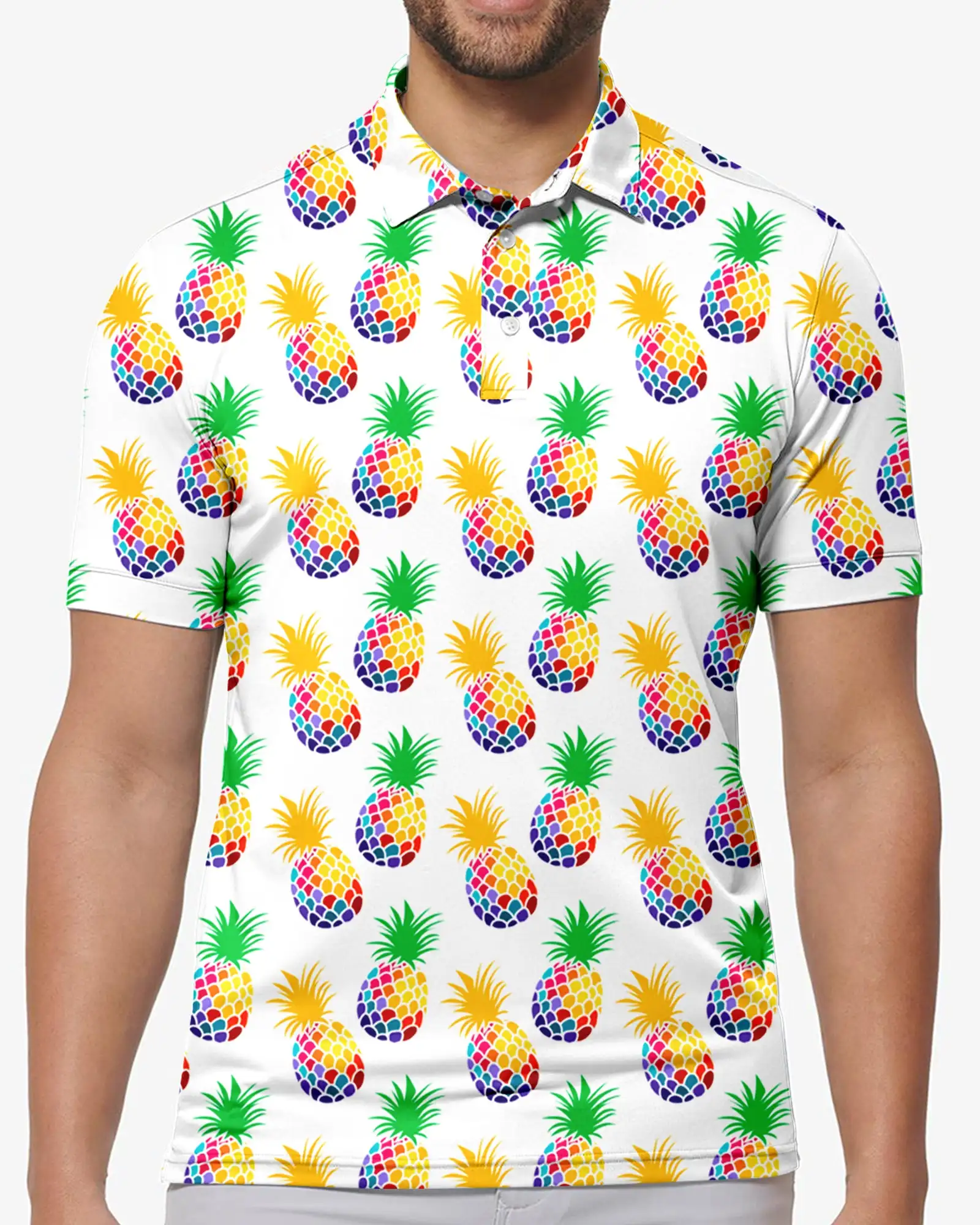 

Pineapple Disco Polo T-Shirts Art Print Trending Shirt Summer Short-Sleeve Custom Clothing